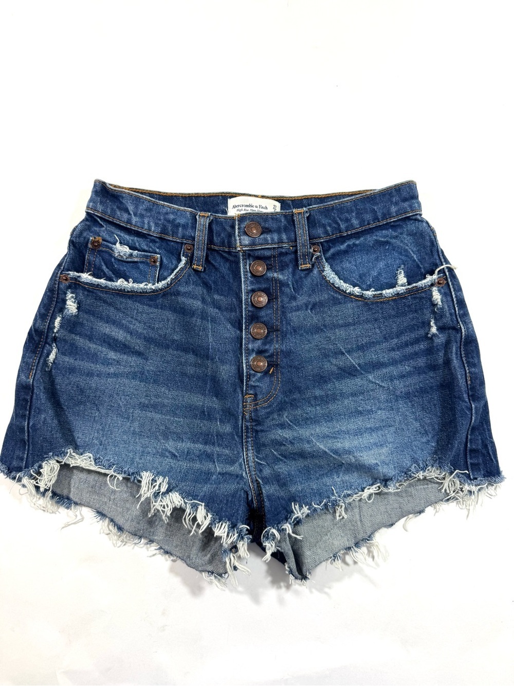 Abercrombie High Rise Mom Shorts Curve Love Button Fly